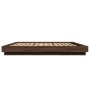 Estructura de cama con luces LED madera roble marrón 200x200 cm de vidaXL, Camas y somieres - Ref: Foro24-3281076, Precio: 22...