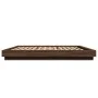 Estructura de cama con luces LED madera roble marrón 200x200 cm de vidaXL, Camas y somieres - Ref: Foro24-3281076, Precio: 21...