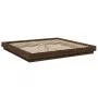 Estructura de cama con luces LED madera roble marrón 200x200 cm de vidaXL, Camas y somieres - Ref: Foro24-3281076, Precio: 21...
