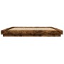 Bed frame with LED lights smoked oak wood 180x200 cm by vidaXL, Beds and slatted bases - Ref: Foro24-3281081, Price: 218,53 €...