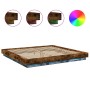 Bed frame with LED lights smoked oak wood 180x200 cm by vidaXL, Beds and slatted bases - Ref: Foro24-3281081, Price: 218,53 €...