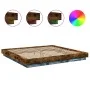 Bed frame with LED lights smoked oak wood 180x200 cm by vidaXL, Beds and slatted bases - Ref: Foro24-3281081, Price: 214,94 €...