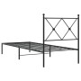 Estructura de cama con cabecero metal negro 75x190 cm de vidaXL, Camas y somieres - Ref: Foro24-376492, Precio: 71,64 €, Desc...