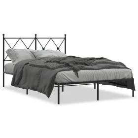 Bettgestell mit schwarzem Metallkopfteil 120x190 cm von vidaXL, Betten und Lattenroste - Ref: Foro24-376499, Preis: 105,45 €,...