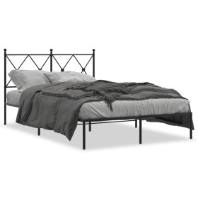 Estructura de cama con cabecero metal negro 120x190 cm