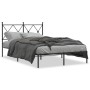 Estructura de cama con cabecero metal negro 120x190 cm de vidaXL, Camas y somieres - Ref: Foro24-376499, Precio: 107,07 €, De...