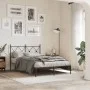 Bed frame with black metal headboard 120x190 cm by vidaXL, Beds and slatted bases - Ref: Foro24-376499, Price: 105,45 €, Disc...
