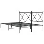 Bed frame with black metal headboard 120x190 cm by vidaXL, Beds and slatted bases - Ref: Foro24-376499, Price: 105,45 €, Disc...