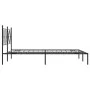 Bed frame with black metal headboard 135x190 cm by vidaXL, Beds and slatted bases - Ref: Foro24-376501, Price: 87,02 €, Disco...