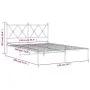 Bed frame with black metal headboard 135x190 cm by vidaXL, Beds and slatted bases - Ref: Foro24-376501, Price: 87,02 €, Disco...