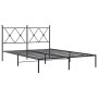 Bettgestell mit schwarzem Metallkopfteil 140x200 cm von vidaXL, Betten und Lattenroste - Ref: Foro24-376503, Preis: 114,65 €,...