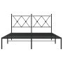 Bettgestell mit schwarzem Metallkopfteil 140x200 cm von vidaXL, Betten und Lattenroste - Ref: Foro24-376503, Preis: 114,65 €,...