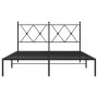 Bettgestell mit schwarzem Metallkopfteil 140x200 cm von vidaXL, Betten und Lattenroste - Ref: Foro24-376503, Preis: 112,83 €,...