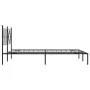 Estructura de cama con cabecero metal negro 140x200 cm de vidaXL, Camas y somieres - Ref: Foro24-376503, Precio: 112,83 €, De...