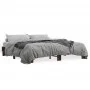 Engineered wood bed frame metal smoked oak 200x200cm by vidaXL, Beds and slatted bases - Ref: Foro24-3280219, Price: 129,37 €...