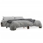 Estructura cama madera ingeniería metal roble ahumado 200x200cm de vidaXL, Camas y somieres - Ref: Foro24-3280219, Precio: 13...