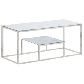 Silver stainless steel and tempered glass coffee table by vidaXL, Coffee table - Ref: Foro24-350019, Price: 107,50 €, Discoun...