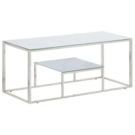 Mesa de centro plateada acero inoxidable y vidrio templado de vidaXL, Mesas de centro - Ref: Foro24-350019, Precio: 106,33 €,...