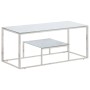 Silberner Couchtisch aus Edelstahl und gehärtetem Glas von vidaXL, Couchtisch - Ref: Foro24-350019, Preis: 107,50 €, Rabatt: %