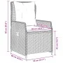 Garden dining set 9 pieces with light gray synthetic rattan cushions by vidaXL, Garden sets - Ref: Foro24-3262796, Price: 1,0...