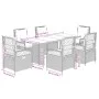 7-piece garden dining set and black synthetic rattan cushions by vidaXL, Garden sets - Ref: Foro24-3262922, Price: 717,09 €, ...