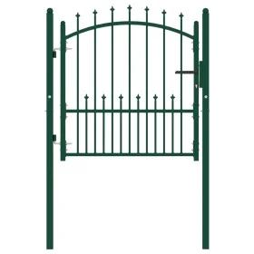 Puerta de valla con picos acero verde 100x100 cm de vidaXL, Puertas de jardín - Ref: Foro24-146393, Precio: 143,28 €, Descuen...