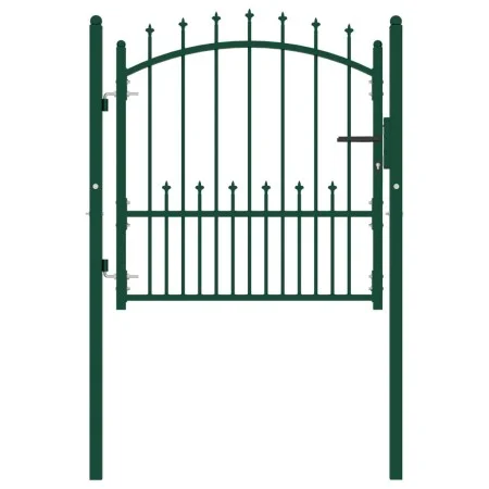 Green steel fence gate with spikes 100x100 cm by vidaXL, garden gates - Ref: Foro24-146393, Price: 143,31 €, Discount: %