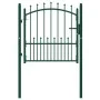 Green steel fence gate with spikes 100x100 cm by vidaXL, garden gates - Ref: Foro24-146393, Price: 143,31 €, Discount: %