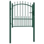 Green steel fence gate with spikes 100x100 cm by vidaXL, garden gates - Ref: Foro24-146393, Price: 146,58 €, Discount: %