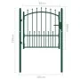 Green steel fence gate with spikes 100x100 cm by vidaXL, garden gates - Ref: Foro24-146393, Price: 143,31 €, Discount: %