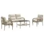 Gartensitzgruppe mit 4-teiligen Sofas und Kissen aus synthetischem Rattan in Beige. von vidaXL, Gartensets - Ref: Foro24-3687...
