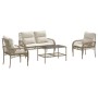Juego de sofás jardín con cojines 4 pzas ratán sintético beige by vidaXL, Garden sets - Ref: Foro24-368730, Price: 368,24 €, ...