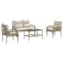 Juego de sofás jardín con cojines 4 pzas ratán sintético beige by vidaXL, Garden sets - Ref: Foro24-368730, Price: 368,24 €, ...