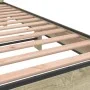 Sonoma oak metal engineered wood bed frame 135x190 cm by vidaXL, Beds and slatted bases - Ref: Foro24-3280163, Price: 137,38 ...