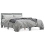 Sonoma gray metal engineered wood bed frame 135x190 cm by vidaXL, Beds and slatted bases - Ref: Foro24-3280210, Price: 145,22...