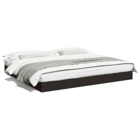 Black engineered wood bed frame 200x200 cm by vidaXL, Beds and slatted bases - Ref: Foro24-841994, Price: 95,30 €, Discount: %