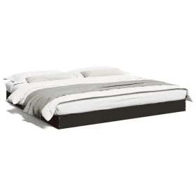 Black engineered wood bed frame 200x200 cm by vidaXL, Beds and slatted bases - Ref: Foro24-841994, Price: 94,33 €, Discount: %