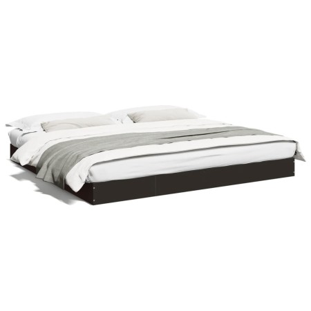 Black engineered wood bed frame 200x200 cm by vidaXL, Beds and slatted bases - Ref: Foro24-841994, Price: 95,30 €, Discount: %