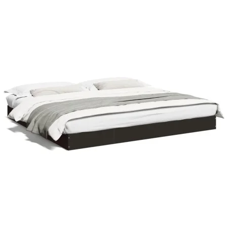 Black engineered wood bed frame 200x200 cm by vidaXL, Beds and slatted bases - Ref: Foro24-841994, Price: 94,33 €, Discount: %