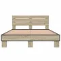 Estructura cama madera ingeniería metal roble Sonoma 140x190 cm de vidaXL, Camas y somieres - Ref: Foro24-3280168, Precio: 14...
