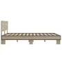 Sonoma oak metal engineered wood bed frame 140x190 cm by vidaXL, Beds and slatted bases - Ref: Foro24-3280168, Price: 141,12 ...