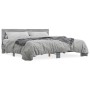 Estructura cama madera ingeniería metal gris Sonoma 200x200 cm de vidaXL, Camas y somieres - Ref: Foro24-3280175, Precio: 163...