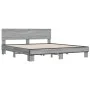 Sonoma gray metal engineered wood bed frame 200x200 cm by vidaXL, Beds and slatted bases - Ref: Foro24-3280175, Price: 162,07...