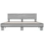 Sonoma gray metal engineered wood bed frame 200x200 cm by vidaXL, Beds and slatted bases - Ref: Foro24-3280175, Price: 162,07...