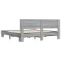 Sonoma gray metal engineered wood bed frame 200x200 cm by vidaXL, Beds and slatted bases - Ref: Foro24-3280175, Price: 162,07...