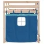 Bunk bed with curtains solid blue pine wood 80x200 cm by vidaXL, Beds and slatted bases - Ref: Foro24-3283899, Price: 152,11 ...