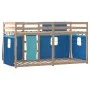 Bunk bed with curtains solid blue pine wood 80x200 cm by vidaXL, Beds and slatted bases - Ref: Foro24-3283899, Price: 152,11 ...