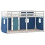 Litera con cortinas madera maciza de pino azul 90x190 cm de vidaXL, Camas y somieres - Ref: Foro24-3283941, Precio: 181,45 €,...