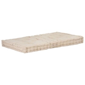 Cojín para palés algodón beige 120x80x10 cm de vidaXL, Cojines para sillas y sofás - Ref: Foro24-48680, Precio: 95,80 €, Desc...