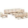 Gartensofa-Set 9-teilig aus massivem Kiefernholz von vidaXL, Gartensets - Ref: Foro24-3299508, Preis: 528,71 €, Rabatt: %